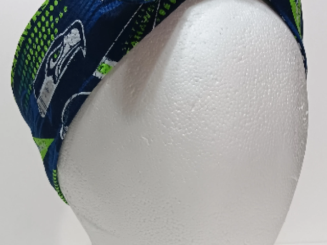 3” wide Seattle Seahawks hair tie, headband, self tie, pin up style, scarf, retro style, rockabilly, handmade