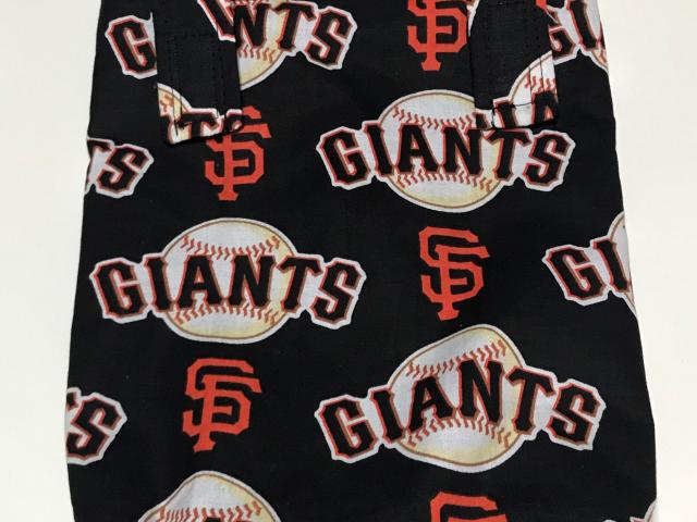 Small simple basic crutch bag, walker bag, scooter handlebars bag, caddy, handmade from SF Giants baseball licensed fabric