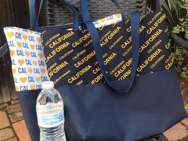 California canvas tote bag, sturdy shopping market grocery travel bag, golden state