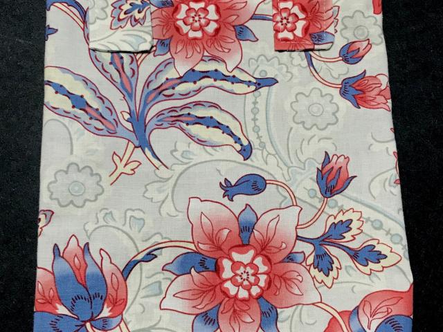 Simple small basic crutch bag, walker bag, scooter handlebars bag, bed rail caddy, hook & loop, hanging bag, red white and blue floral
