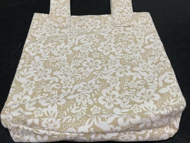 Simple small basic crutch bag, neutral floral print, walker bag, scooter handlebars bag, hanging bag