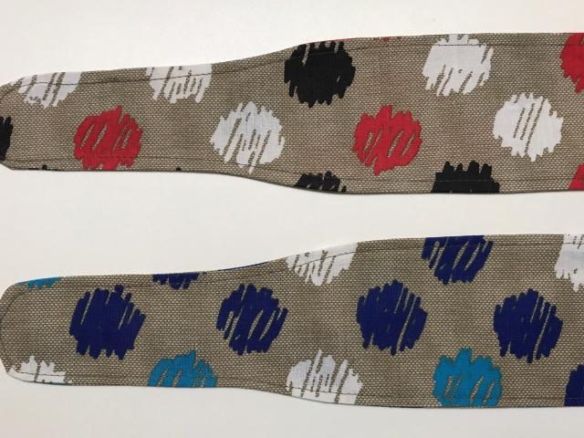 3” Wide Large Dots headband, hair wrap fabric headband, pin up, hair tie, retro accessory, neckerchief, blue white tan red black
