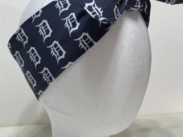 3” Wide Old English D headband, hair wrap, pin up, hair tie, scarf, neckerchief, retro, rockabilly, 100% cotton