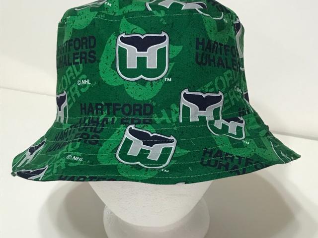 Hartford Whalers Bucket Hat, Reversible, Sizes S-XXL, Cotton, Handmade, summer hat, fishing hat, sun hat, floppy hat