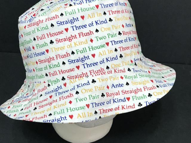 Poker Bucket Hat, Playing Cards Theme, Reversible,  S-XXL, summer hat, fishing hat, sun hat, floppy hat