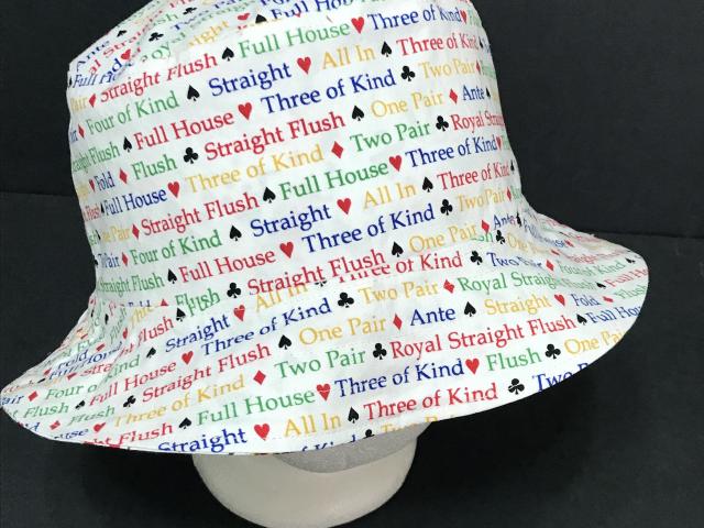 Poker Bucket Hat, Playing Cards Theme, Reversible, S-XXL, summer hat, fishing hat, sun hat, floppy hat
