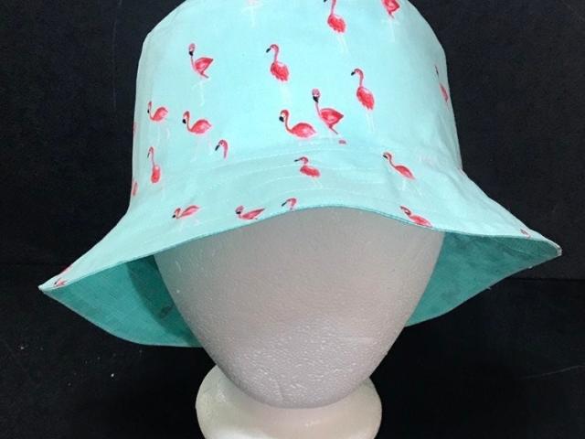 Flamingos Bucket Hat,  Sizes S-XXL, Cotton, Handmade, floppy fishing hat, sun hat, pink flamingos, tropical hat