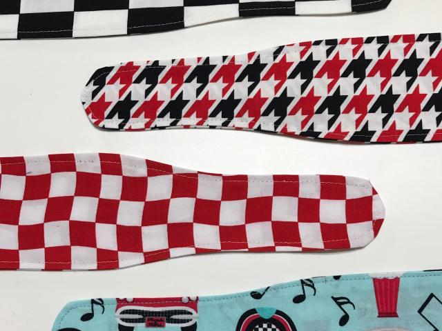 3” Wide Rockabilly headband, hair wrap, pin up, scarf, hair tie, neck, retro, diner music cars jukebox, red black white aqua