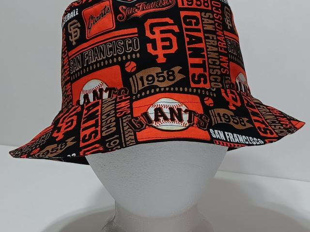 San Francisco Giants Bucket Hat, Reversible to Black, Unisex, Sizes S-XXL, Cotton, summer fishing hat, sun hat, ponytail hat, floppy hat