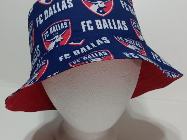 FC Dallas Bucket Hat, Reversible to Red, Sizes S-XXL handmade, fishing hat, ponytail hat, sun hat, floppy hat