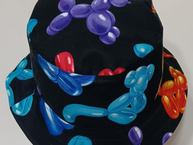 Balloon Animals Bucket Hat, Reversible, Sizes S-XXL, cotton, clowning hat, fishing hat, sun hat, floppy hat, festival hat, party hat