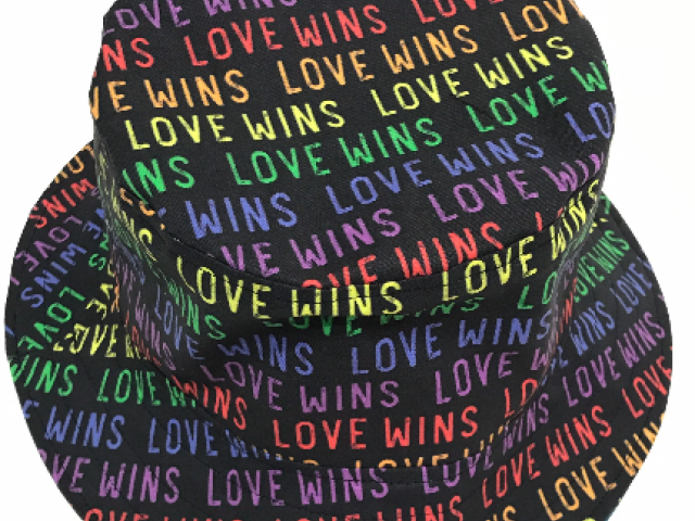 Love Wins Bucket Hat, Rainbow, LGBTQ, Pride, Reversible, Adult Size Large, cotton, summer hat, fishing hat, sun hat, floppy hat