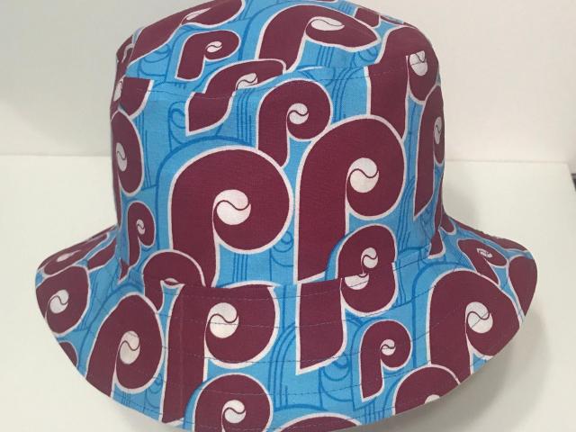 Philadelphia Phillies Bucket Hat, Maroon Throwback, Reversible, S-XXL, handmade, ponytail hat, floppy hat, fishing hat, summer hat