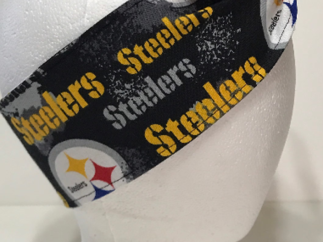 3” wide Pittsburgh Steelers hair tie, headband, pin up, self tie, scarf, neckerchief, retro, rockabilly, handmade